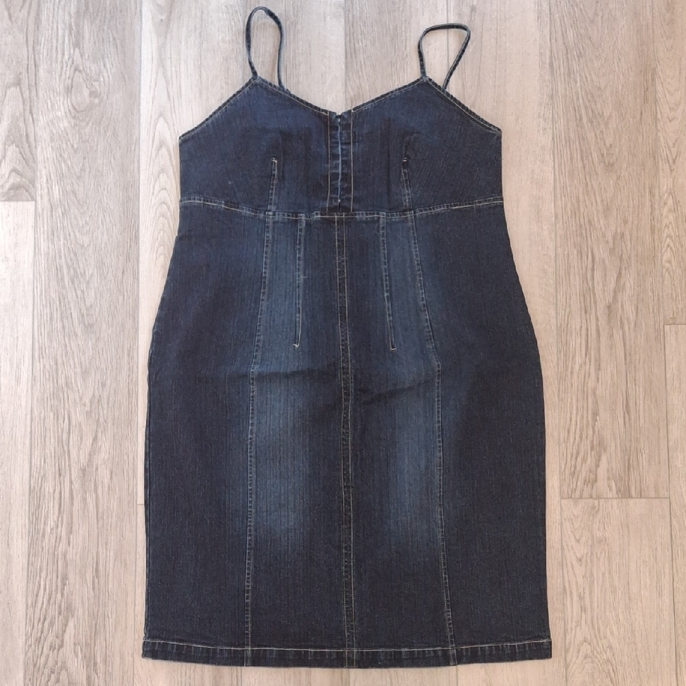 Vintage Venezia Jeans Dark Blue Denim Dress with Straps